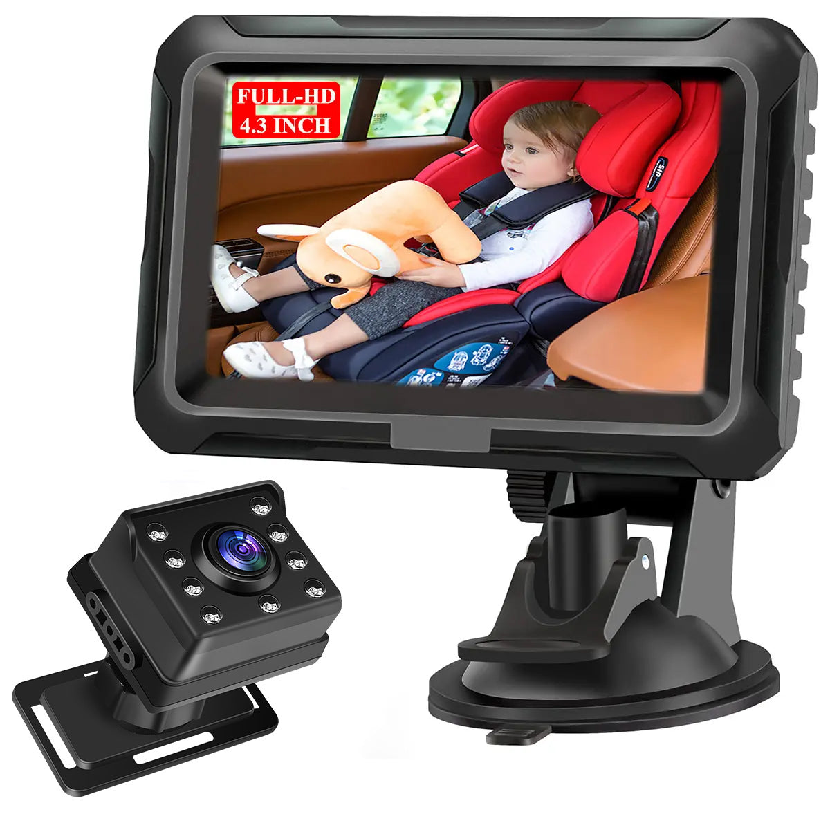 4.3 inch private model HD 1080P car baby monitor car baby mirror